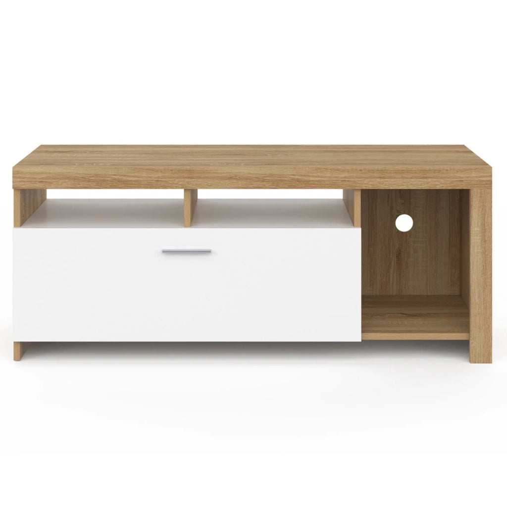 IDMarket - Porta TV armadio in legno e bianco MALO