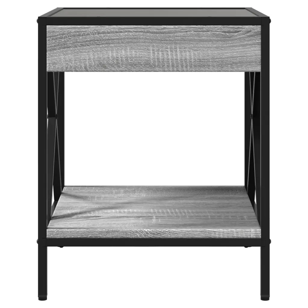 Comodino con LED Infinity Rovere Sonoma 40x40x50 cm 3284099