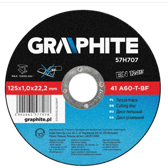 Topex 57h707 disco da taglio per er metallo 125 x 1,0 22,2 mm ds