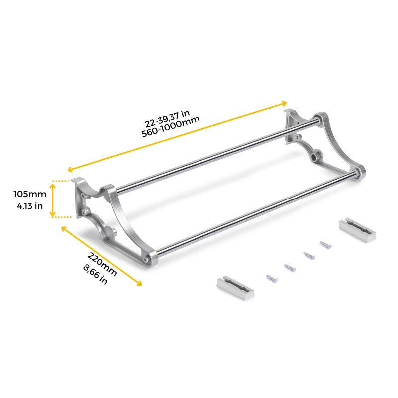 Kit di ferramenta per armadio 2 con porte scorrevoli e chiusura soft Flow con binari di superficie 2,35 m, pannelli no..