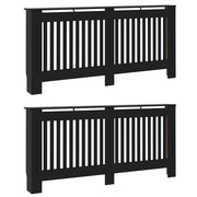 vidaXL Copertura per radiatori 2 pcs Nero 172 x 19 x 81.5 cm