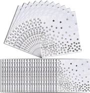 Serviette con punti d'argento - 2 strati di carta dorata - 33 x 33 cm punti dorati - serviette per matrimoni e feste - 60 pezzi (argento + bianco)
