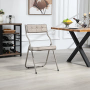 Set di 2 sedie pieghevoli imbottite in velluto; struttura in acciaio; khaki