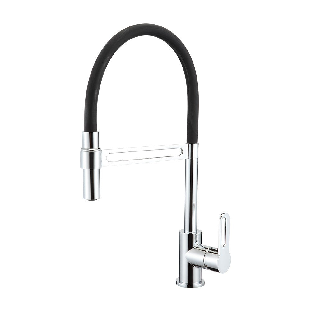 Rubinetto cucina nero con doccetta orientabile - Serie Dallas