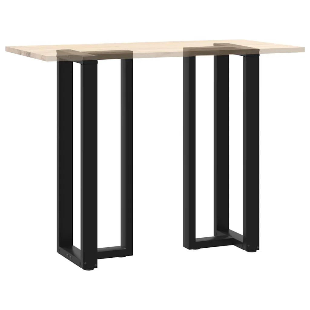 Gambe per tavolo da bar a forma di T 2 pz nere 50x35x(110-111) cm in acciaio 4013100