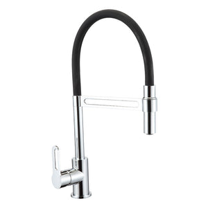 Rubinetto cucina nero con doccetta orientabile - Serie Dallas