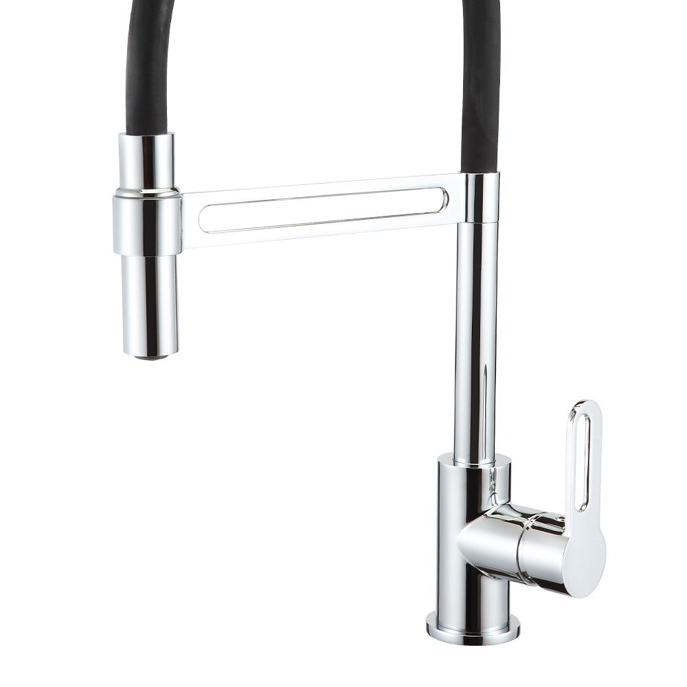 Rubinetto cucina nero con doccetta orientabile - Serie Dallas
