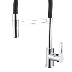 Rubinetto cucina nero con doccetta orientabile - Serie Dallas