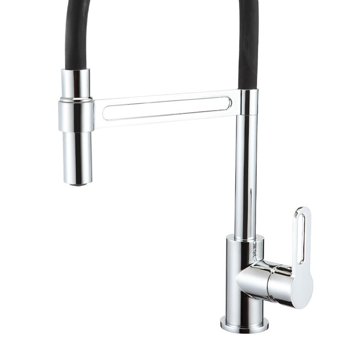 Rubinetto cucina nero con doccetta orientabile - Serie Dallas