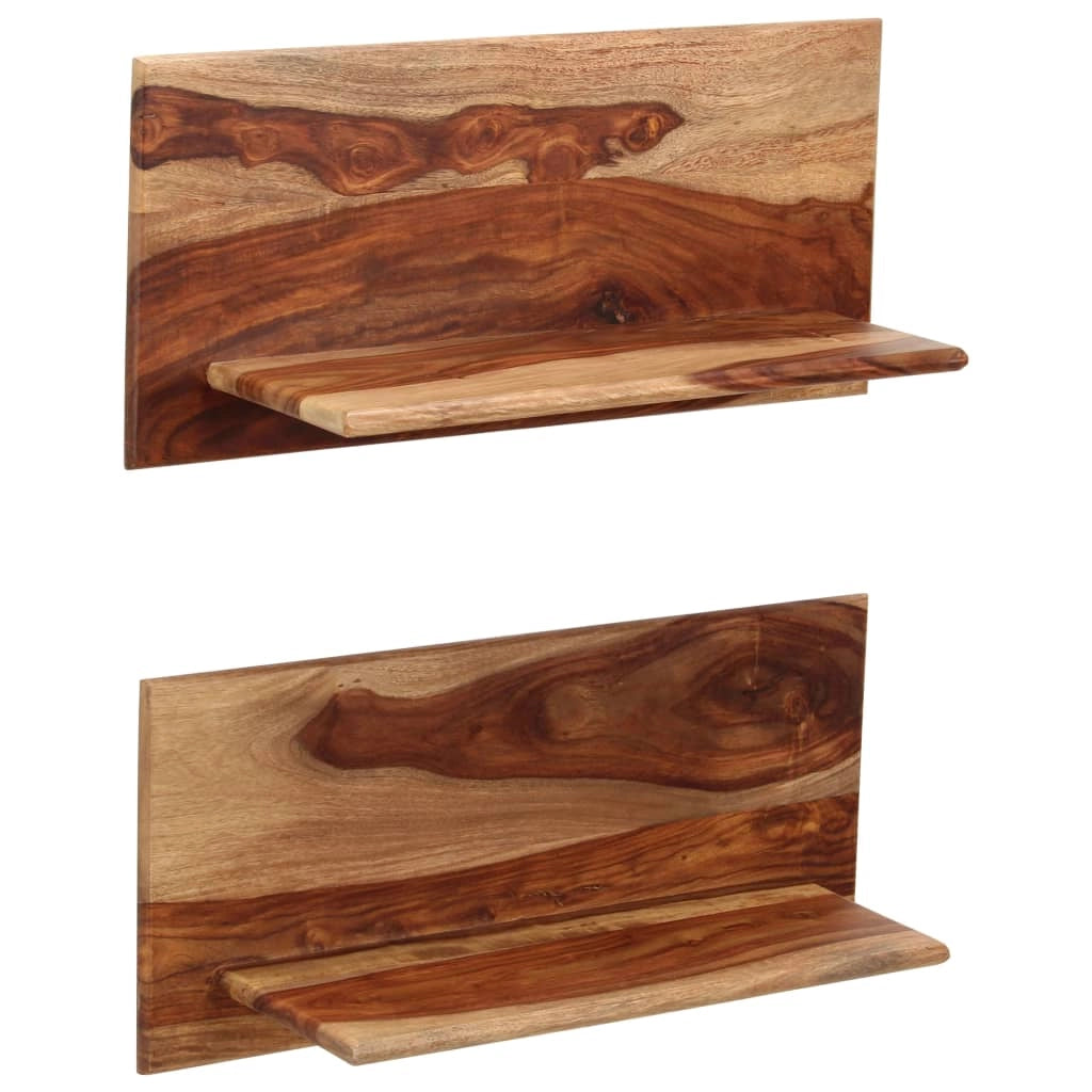 Mobiletto portaoggetti da parete di design 2 pezzi 58 cm legno massello 2702233/2