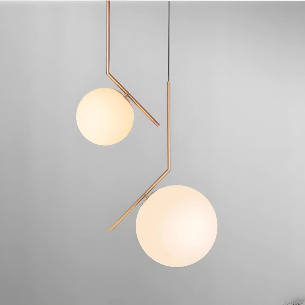 Lampada Da Soffitto Pensile Di Vetro Palla Oro Bianco Oro G106-1w Gold White