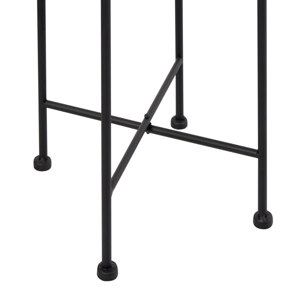 Portapiante per interni e per esterni in metallo grigio 26 x 26 x 52 cm stile industriale