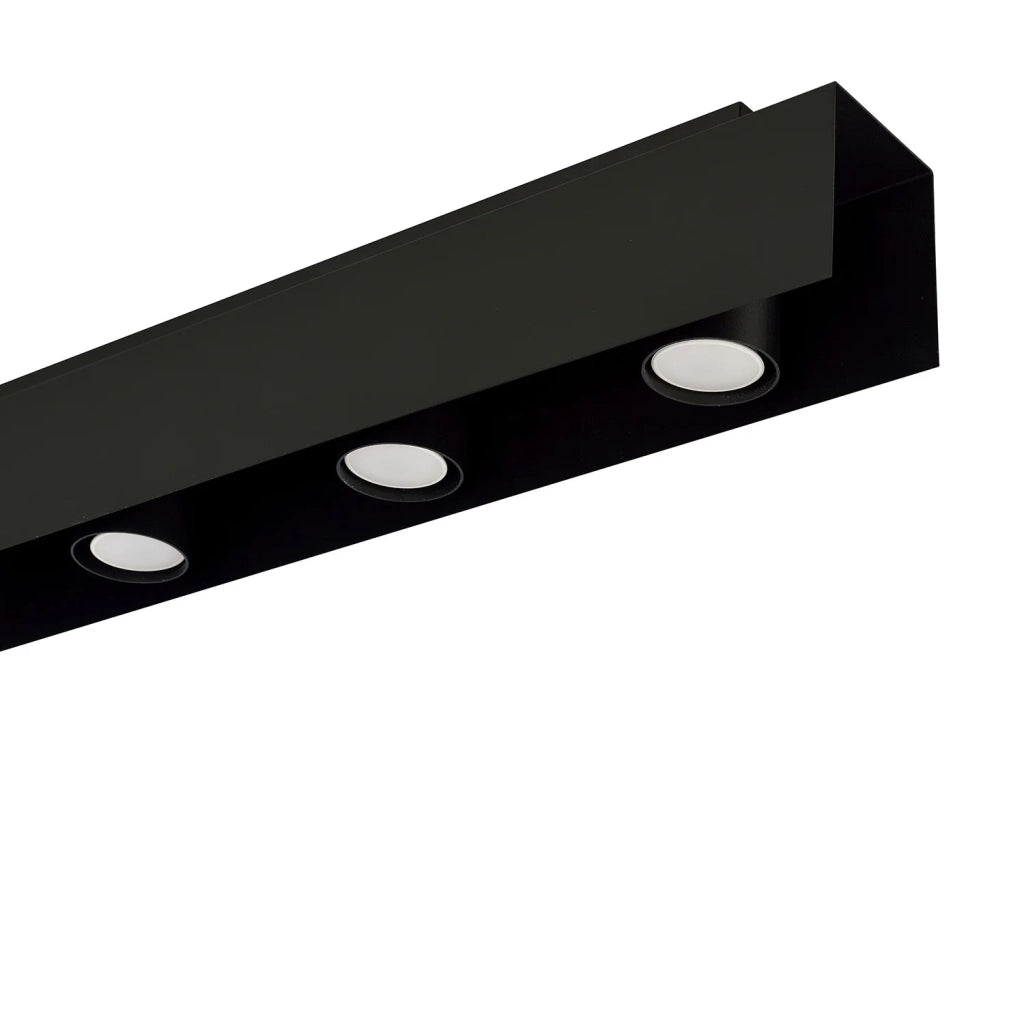 Plafoniera Moderna 4 Luci Cassiopea In Acciaio Nero
