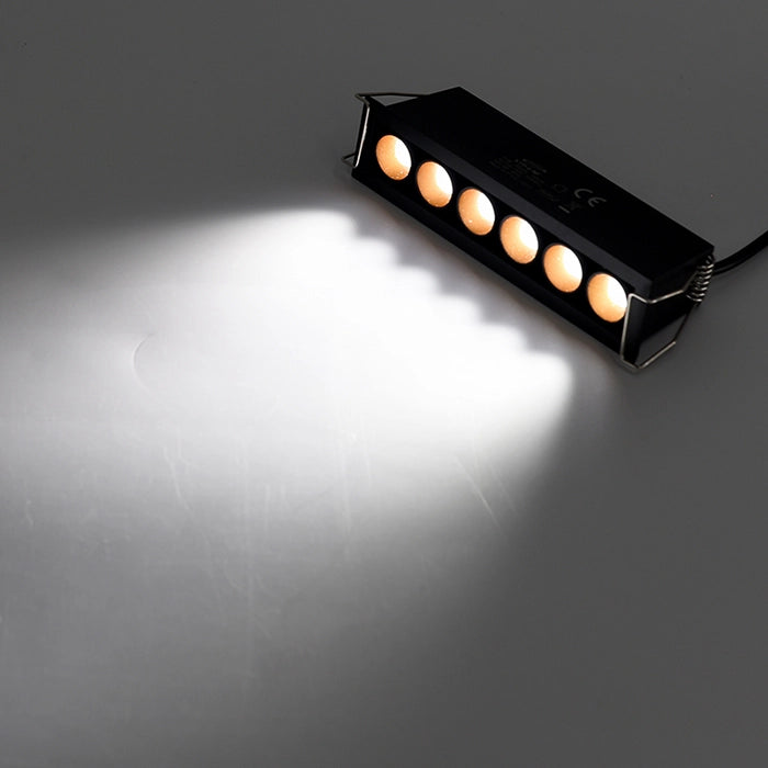 FARETTO LED RETTANGOLARE DA INCASSO PER CONTROSOFFITTI 11W LUCE FREDDA 6000K - DESIGN MODERNO IN ALLUMINIO NERO