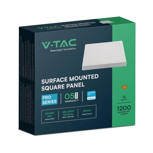 Plafoniera LED quadrata 17cm 12W 1200lm 3000K V-TAC