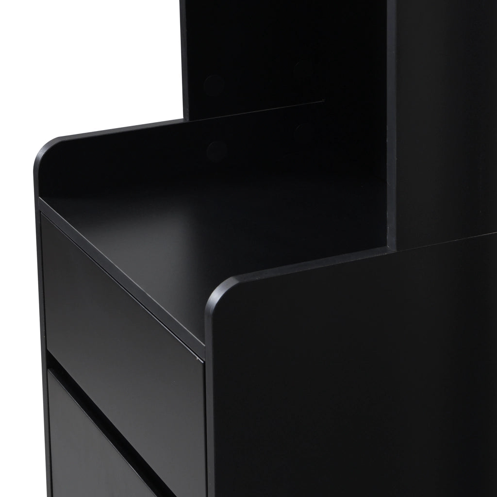 Scarpiera con Panca Imbottita e Appendiabiti ¨C MINIMAL ¨C Nero, 4 Ganci, H180xL100xP35 cm