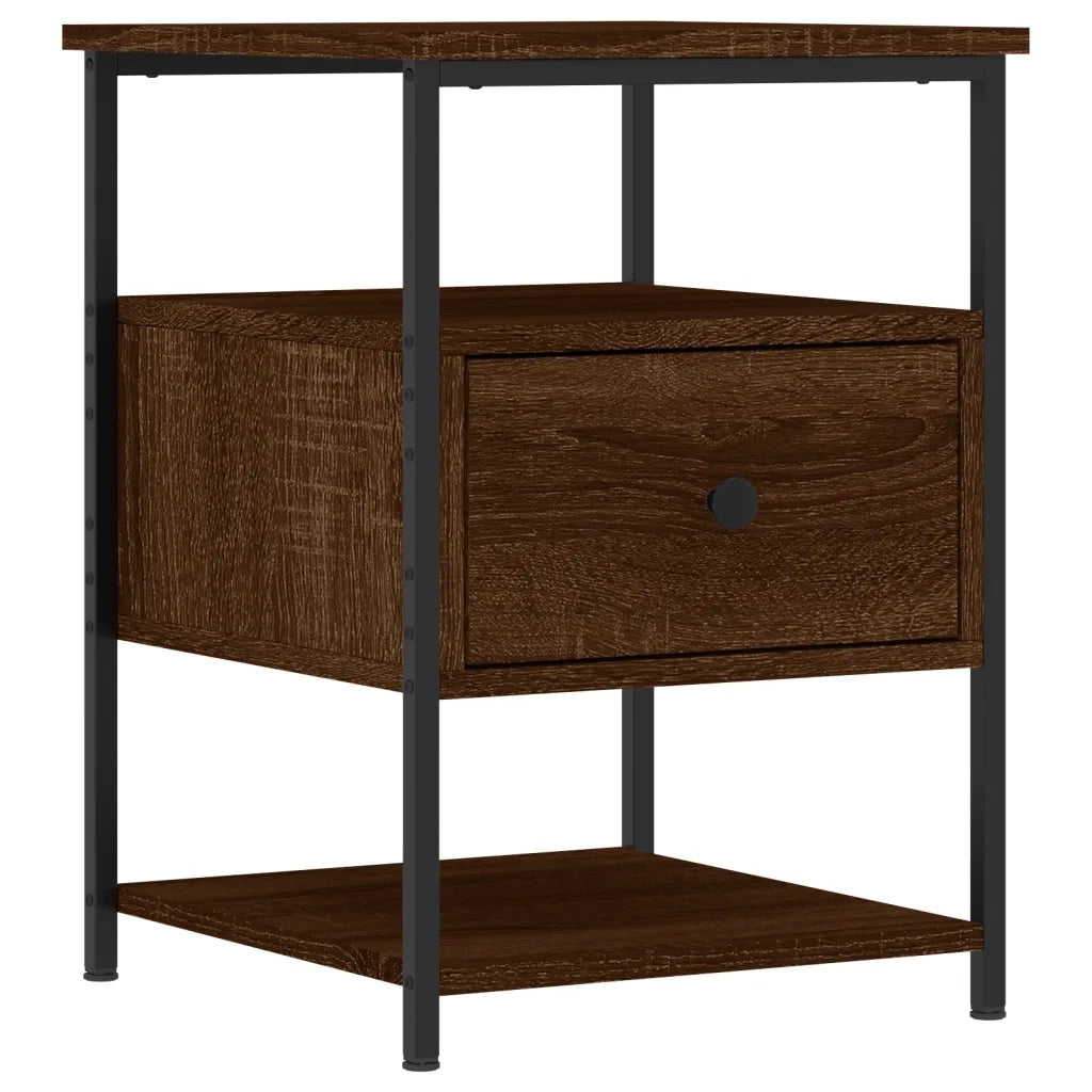 Comodini 2 pz-Set di 2 Tavolino da notte Rovere Marrone 40x42x56 cm in Legno Multistrato