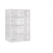 Set di 8 Scatole Impilabili per Scarpe in Plastica Trasparente 25x18,5x35,5 cm