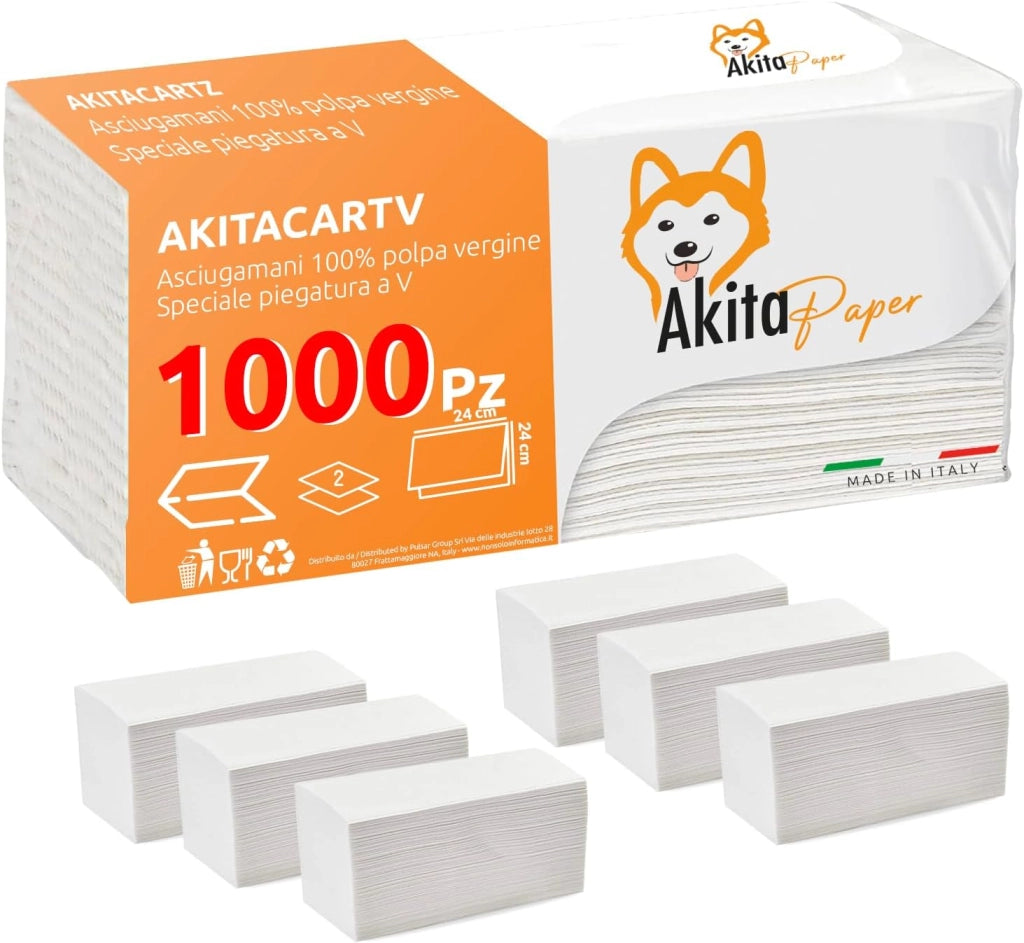 Akitaink 1000 Asciugamani Carta Piegati C V
