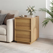 Comodino moderno effetto rovere con 2 cassetti