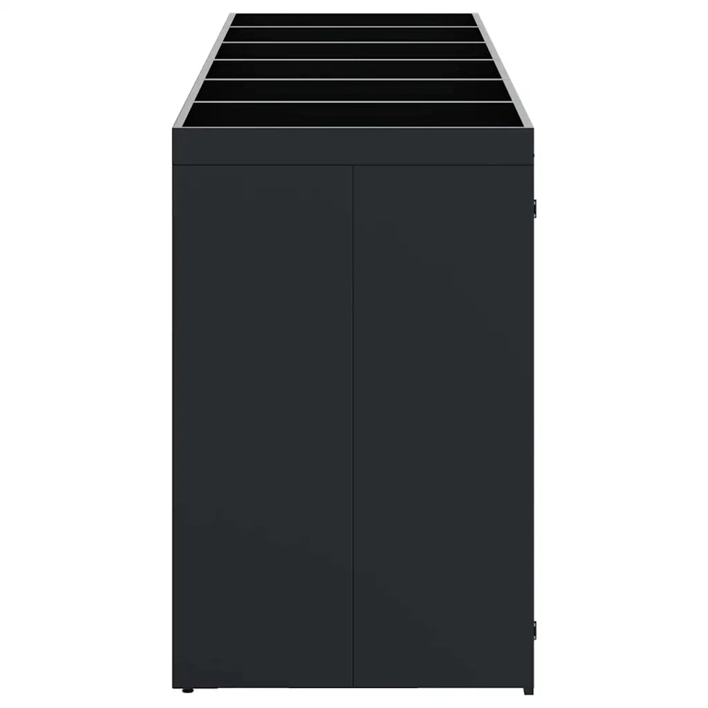 Contenitore per Rifiuti per 6 Bidoni Nero 408 x 77,5 x 121,5 cm