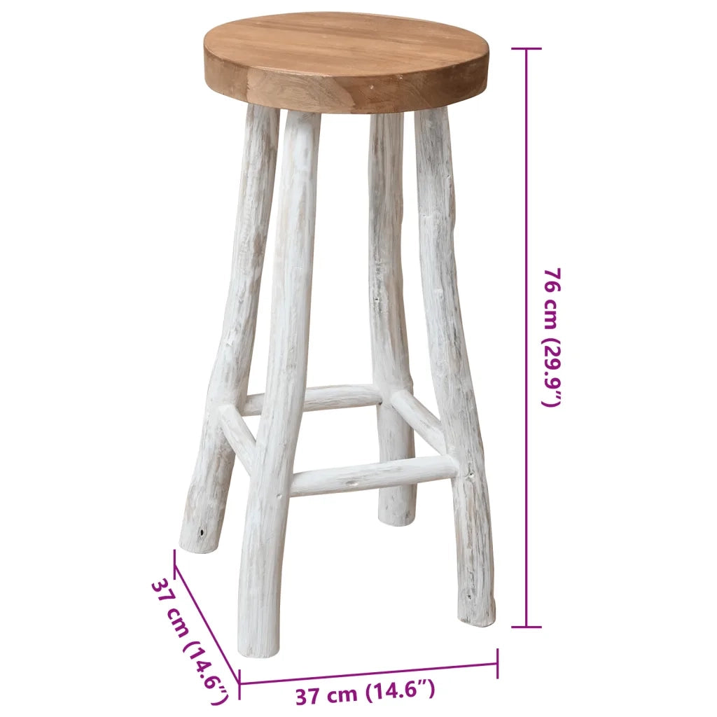 Sgabello da Bar in Legno Massello di Teak cod mxl 67586
