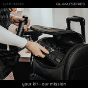 GlamSeries GlamPacker Zaino porta trucchi ergonomico ed espandibile, borsa per il trucco con scomparto con protezione termica, ideale per truccatori e parrucchieri