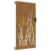 Cancello da giardino 85x175 cm in acciaio Corten con design erba CFW6336431