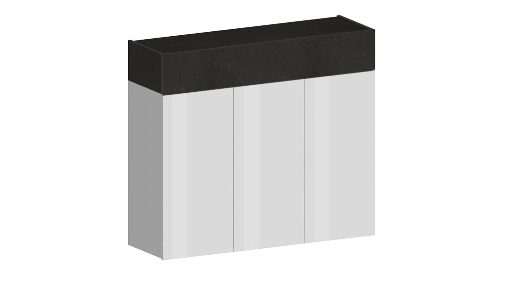 Scarpiera 3 Ante e 1 Ripiano a Ribalta 114x35x100 cm Savona 3A 1R Bianco Opaco/Grigio Ardesia