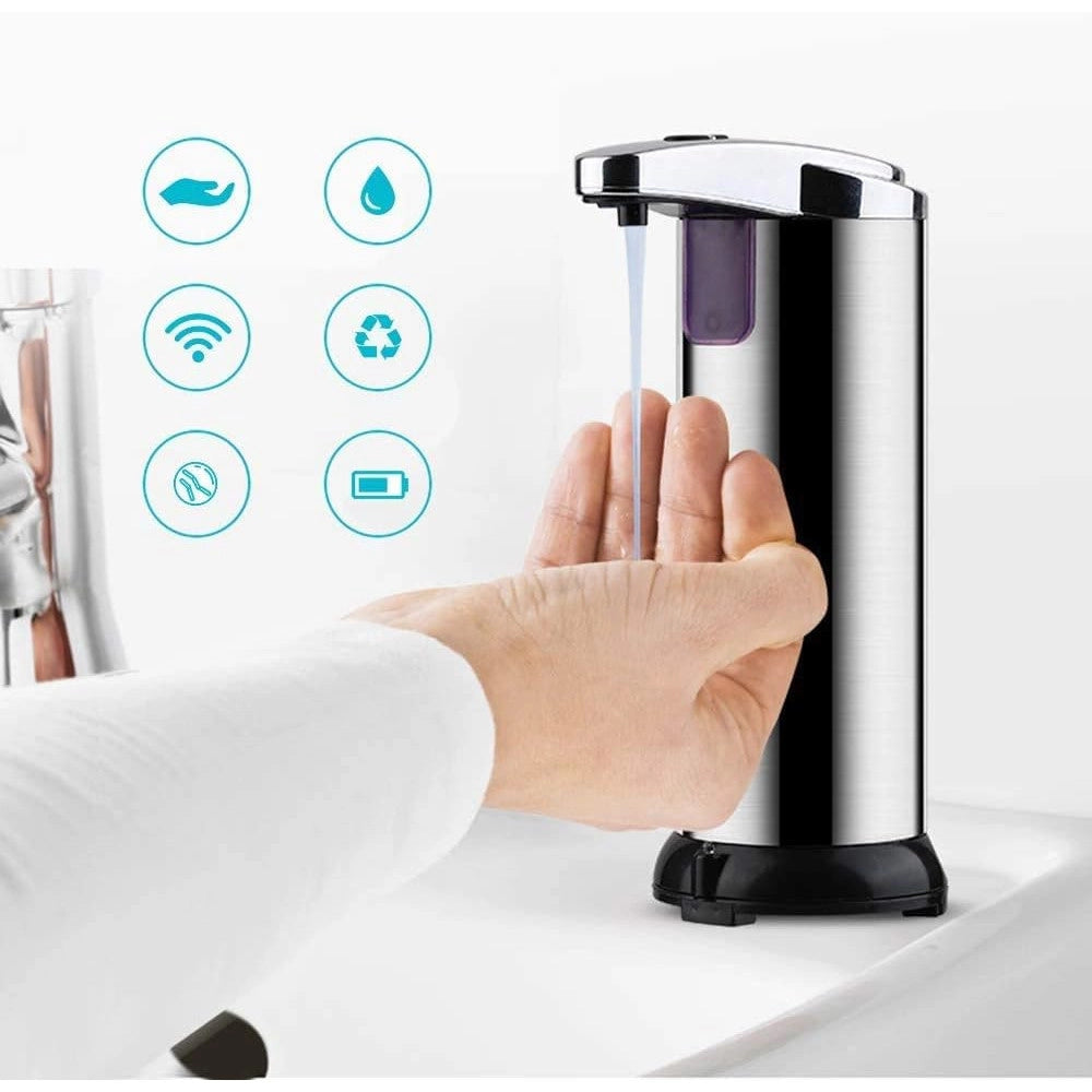 Trade Shop - Dispenser Di Sapone Liquido Automatico Con Sensore Erogatore Sapone Mani Bagno 59385 -
