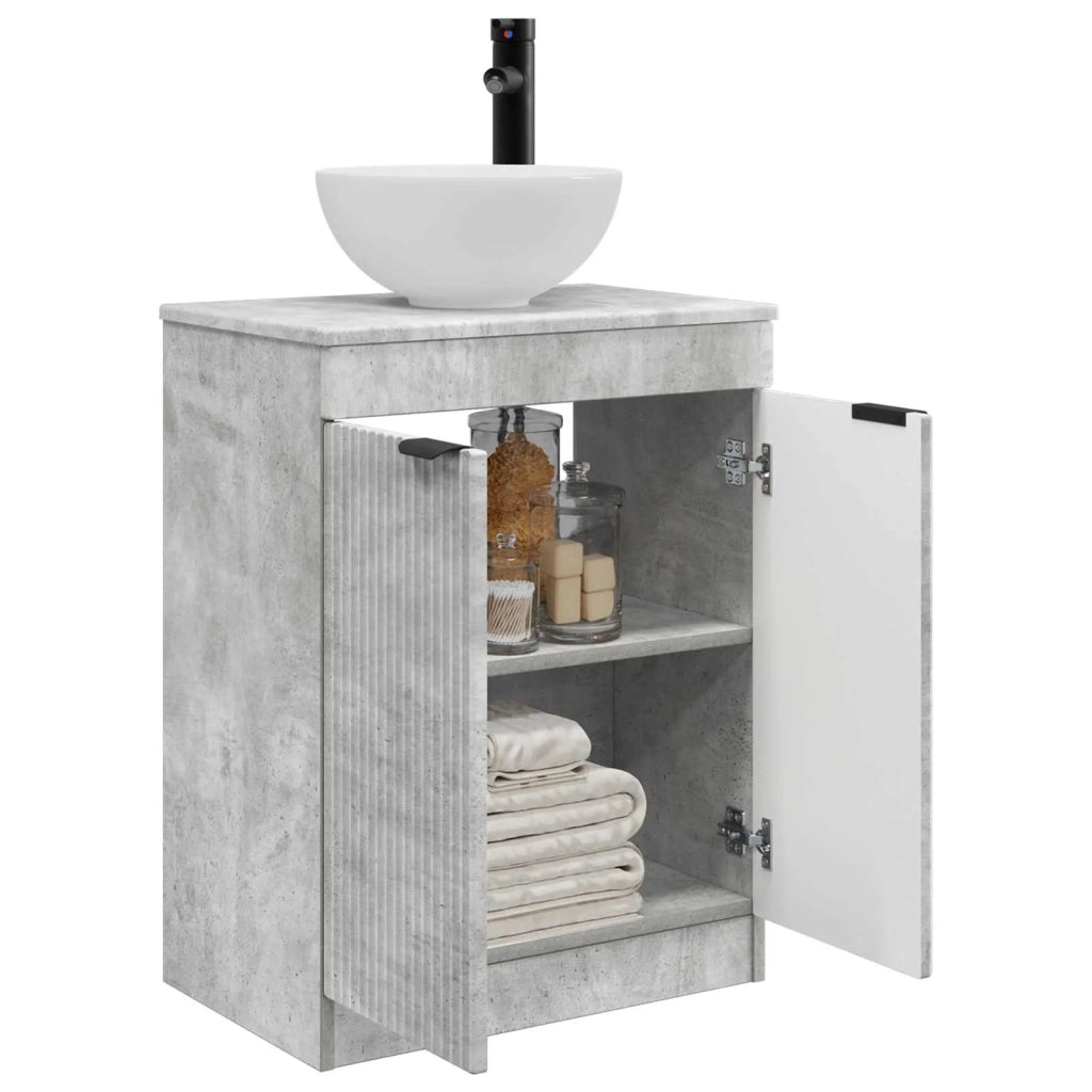 Mobile da bagno con lavabo Grigio Cemento 54 x 35 x 83 cm