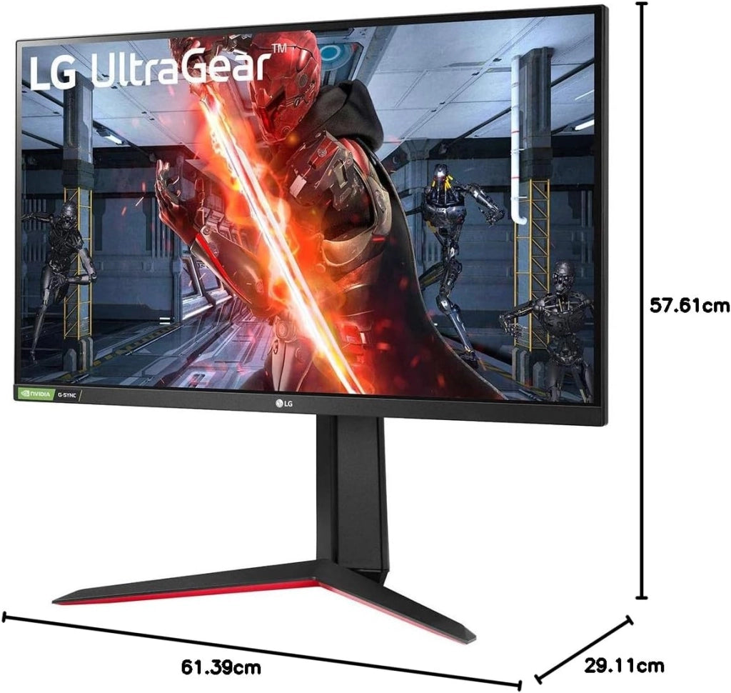 27GN850 UltraGear Gaming Monitor 27" QuadHD Nano IPS 1ms HDR, 2560x1440, G-Sync Compatible e AMD FreeSync 144 Hz, HDMI 2.0, Display Port 1.4, Uscita Audio, Stand Pivot, Flicker Safe, Nero
