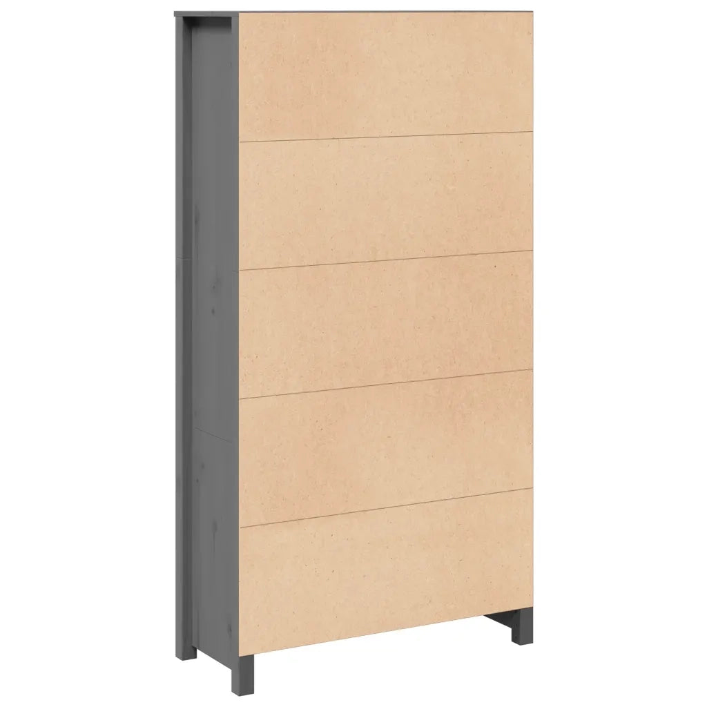 Credenza | Madia | Buffet da pranzo | Armadio da pranzo Grigio 80x35x154 cm in Legno Massello di Pino