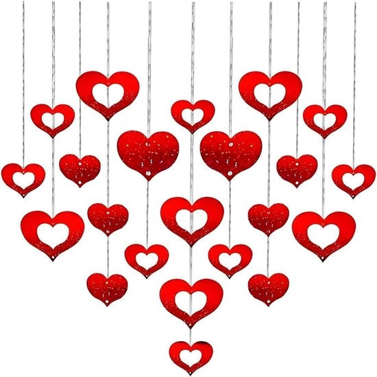 Decorazioni per San Valentino con 60 Cuori Spiralizzati in Rame con Glitter Rosso - Ideali per Feste di Anniversario o Matrimonio