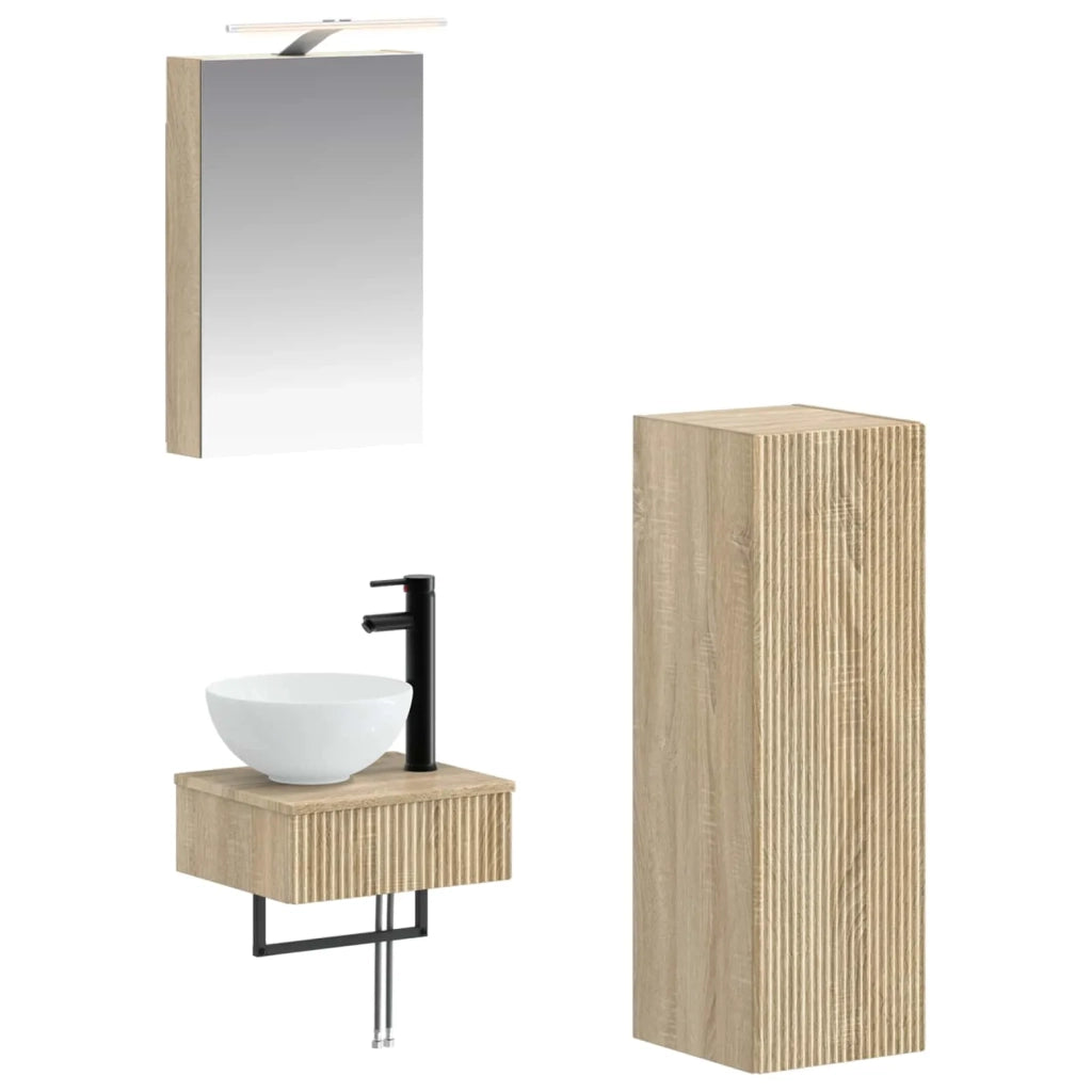 Set di Armadi da Bagno 4 pcs Rovere Sonoma 40 x 10,5 x 60,5 cm 3407361