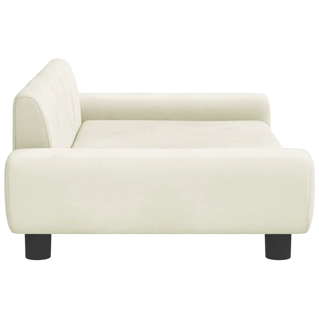 Cuccia per cani a forma di cesto comoda 100 x 54 x 33 cm velluto crema 02_0042607