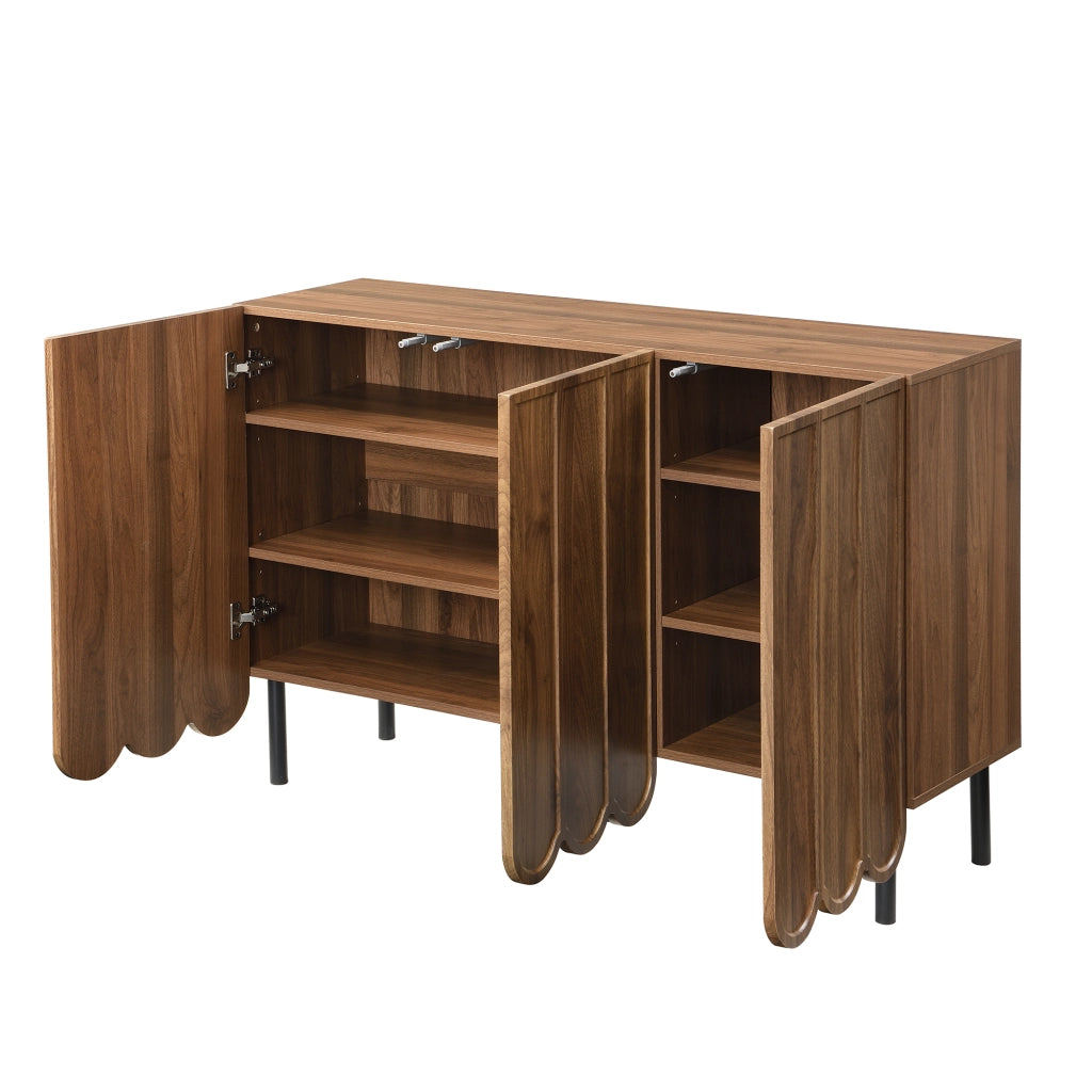 Mobile TV moderno in legno - Zephmum - 120x35x80 cm - Senza maniglie, ripiani regolabili