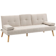 Divano letto 3 posti ¨C zephmum ¨C beige, tela, 181x77x78 cm
