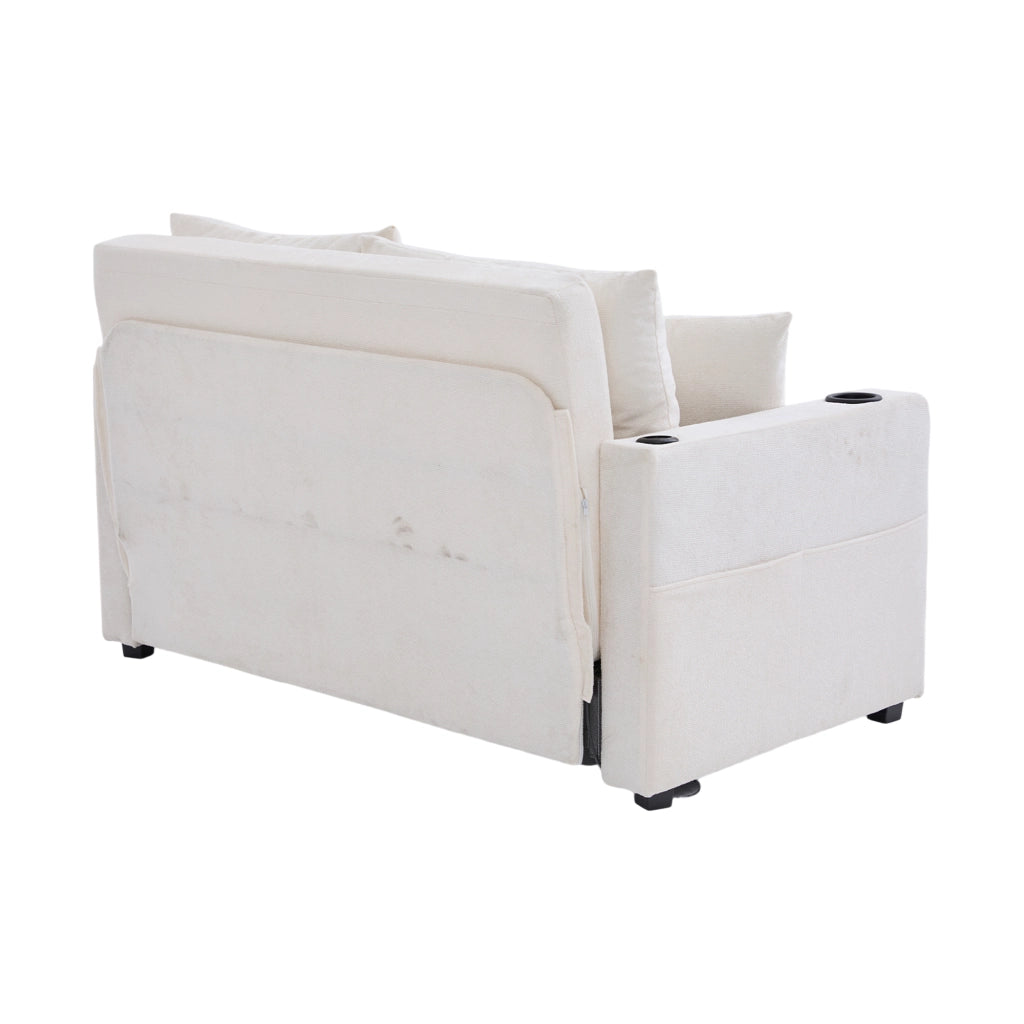Divano Letto Multifunzione ¨C MINIMAL ¨C Tessuto, con Portabicchieri e USB