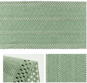 Operatore per tavolo da pranzo in legno rustico con finitura verde chiaro, dimensioni 30x183 cm