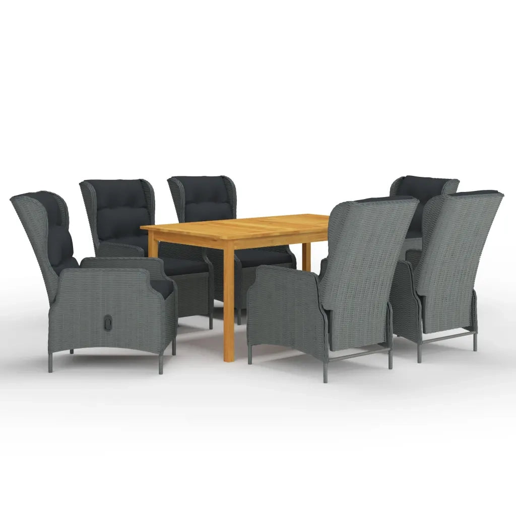 Set Mobili da Pranzo per Giardino 7 pz Grigio Chiaro cod mxl 41187