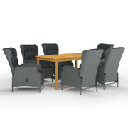 Set Mobili da Pranzo per Giardino 7 pz Grigio Chiaro cod mxl 41187