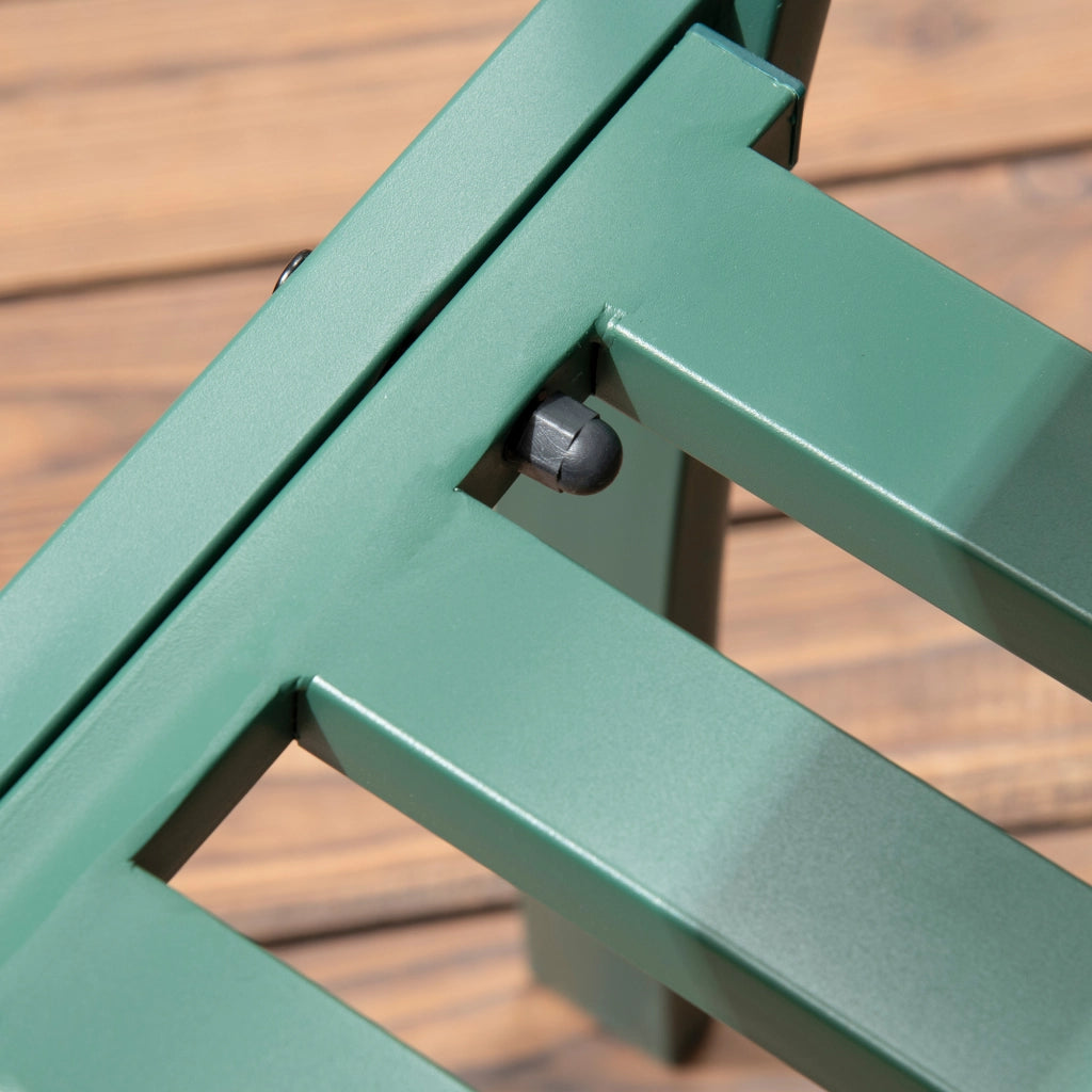Panchina Da Giardino – Design Ergonomico – 127 x 63 x 83 cm – Acciaio – Verde Scuro – Per Terrazza E Balcone