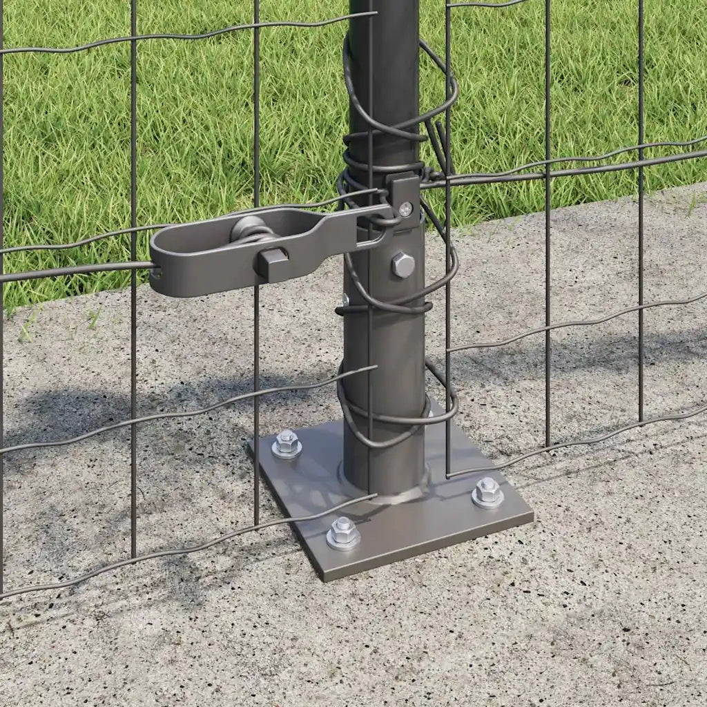 Recinzione da Giardino | Recinzione con Posto Grigio 0,4 x 50 m Acciaio e PVC