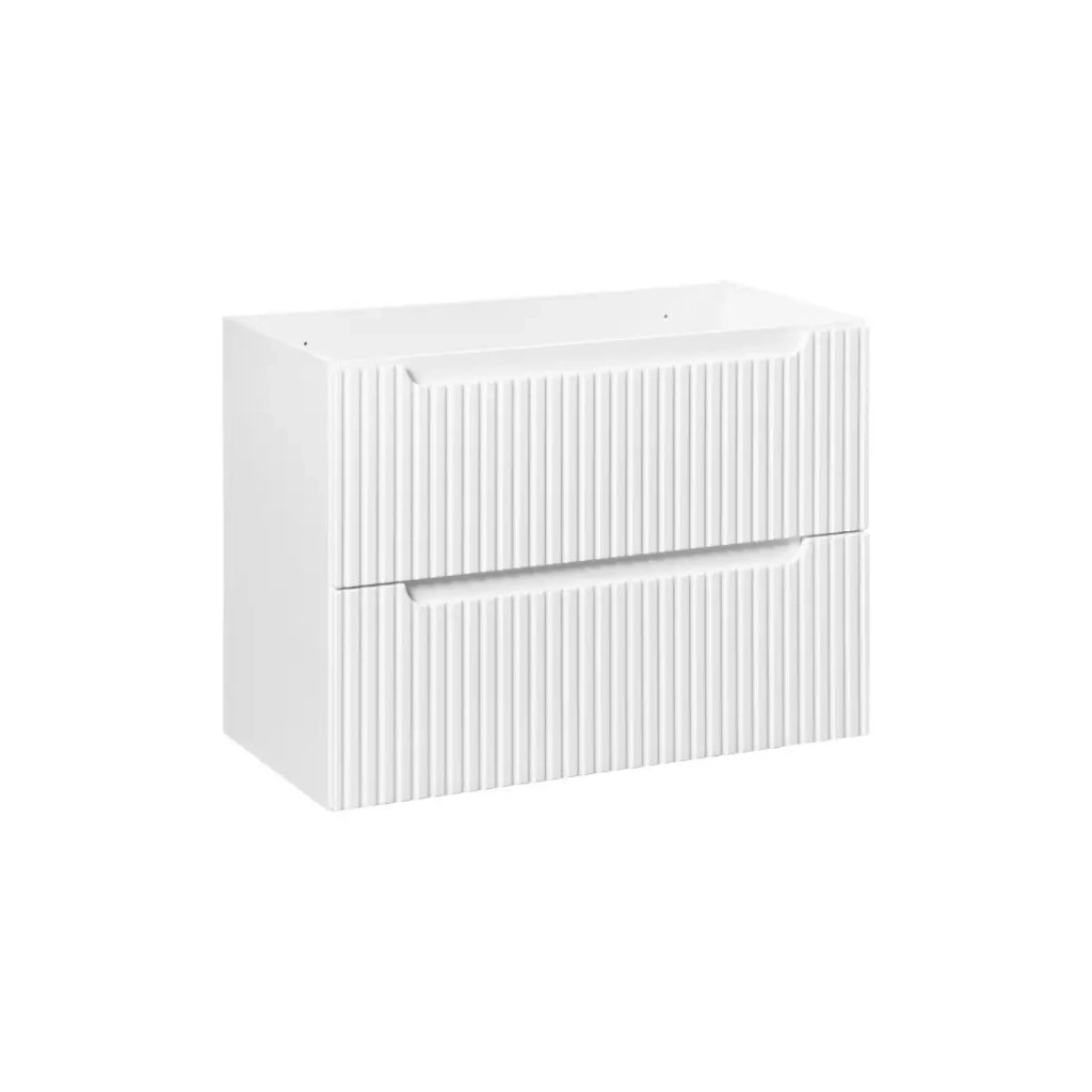 Mobile sotto lavabo VANO – 2 cassetti – Bianco alpino – L80 × P39 × H57 cm – Da appendere