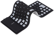 Tastiera siliconica pieghevole e leggera - compatibile con PC e laptop - impermeabile e silenziosa - nera