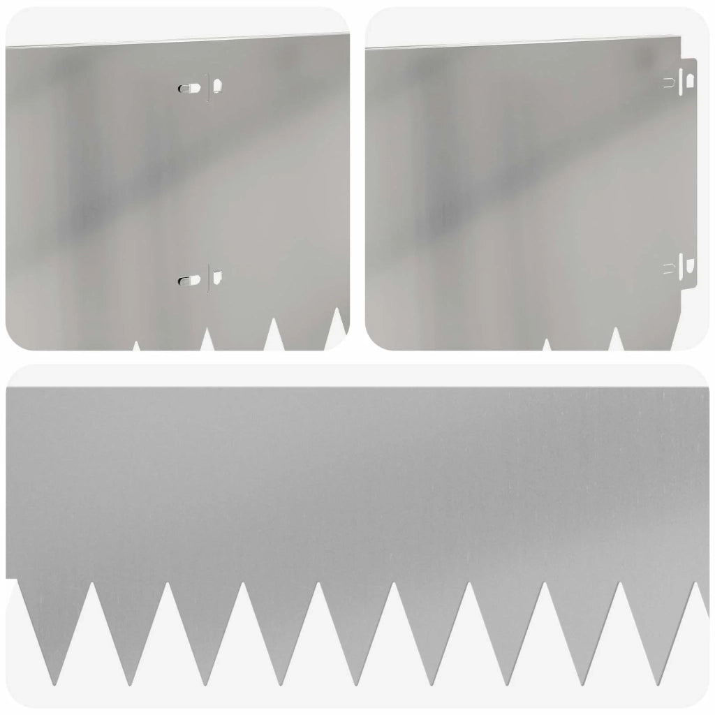 Bordura per Prato 20 pcs 103 x 25 cm Acciaio Argento 8008403