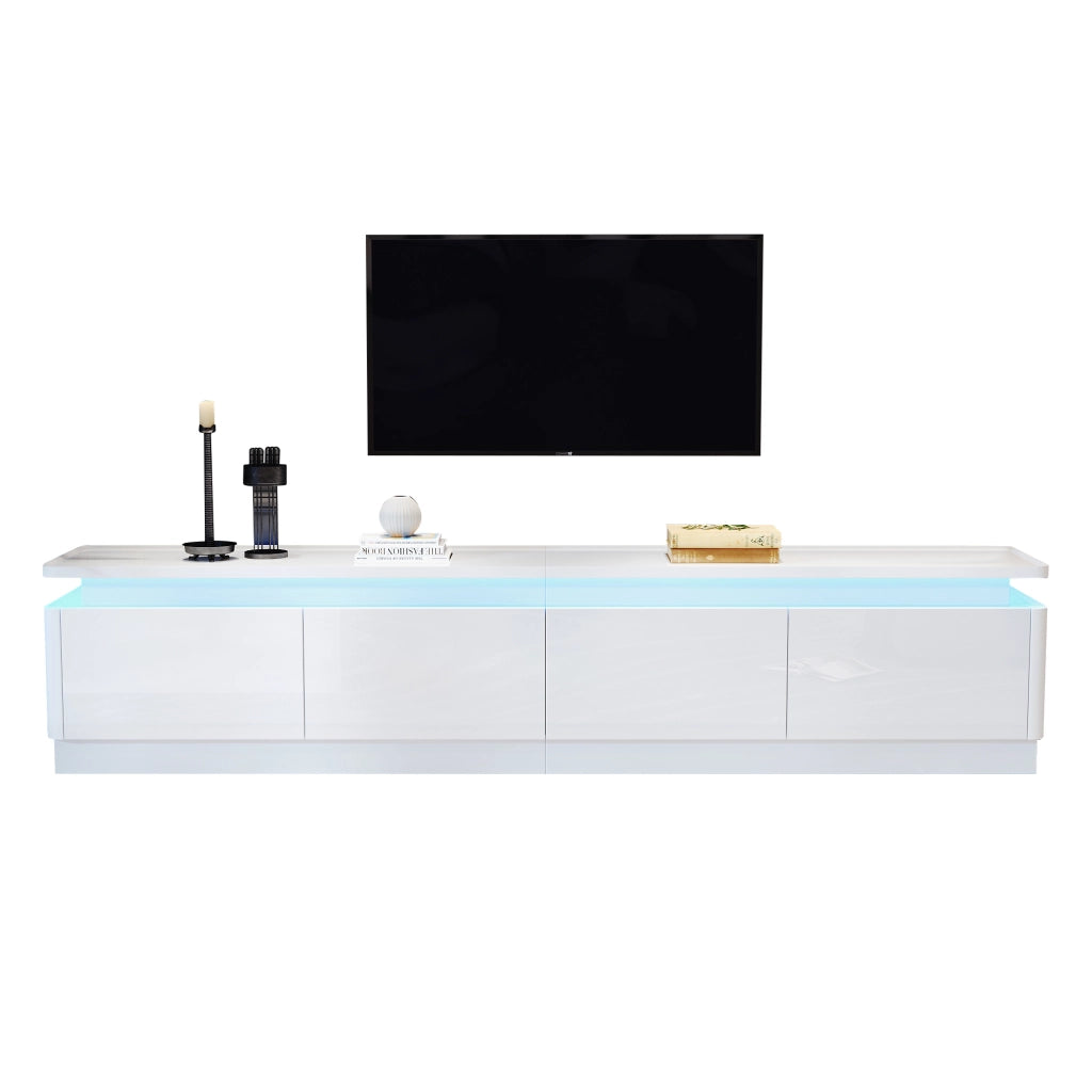 Cassettiera TV bianca in truciolato lunga 180 cm