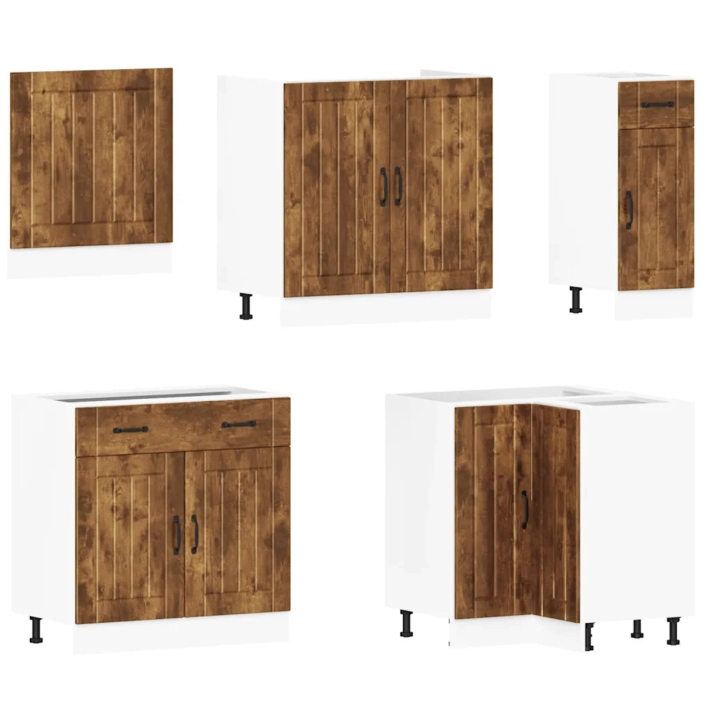 Set Mobili da Cucina 11 pz Lucca Rovere Fumo in Truciolato 3314926