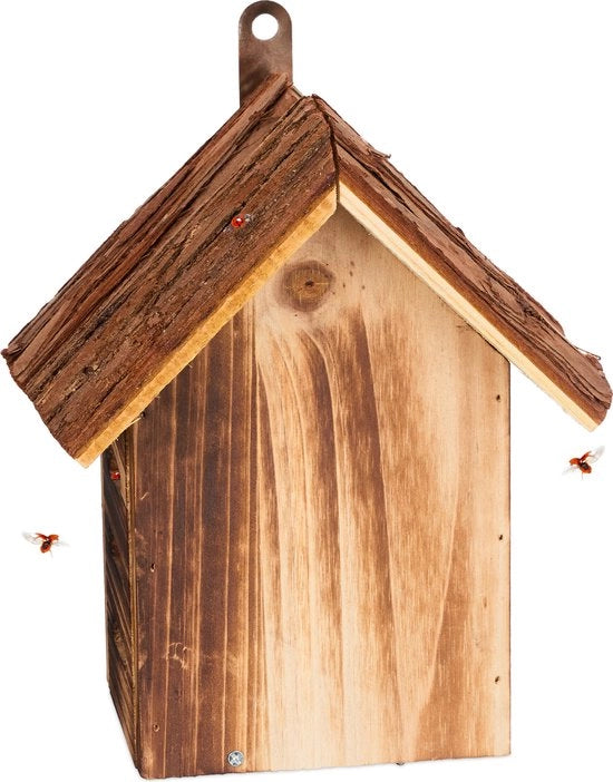 Hotel per insetti 22 x 18 x 12 cm - Resistenente al tempo - Appeso - Marrone